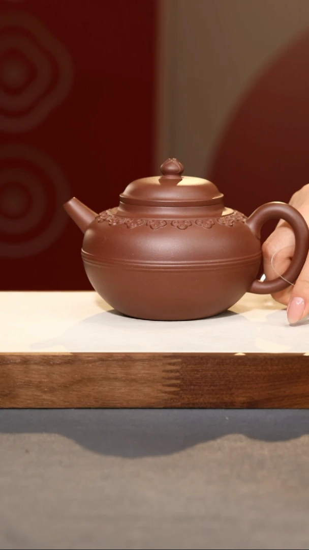 【闪购商品】紫砂茶壶云肩如意-底槽青-400cc