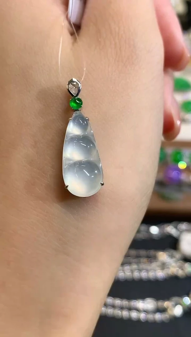 吊坠(不含链)18K金镶嵌翡翠q45