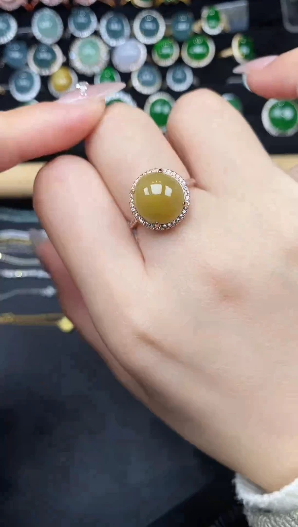 银S925镶嵌戒指翡翠278378