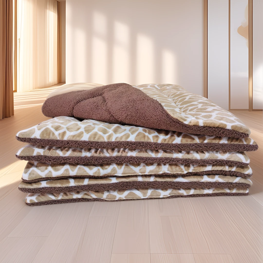 宠物地上垫子加厚毛绒垫子猫窝猫咪睡垫狗窝法兰绒狗毯子加棉垫子