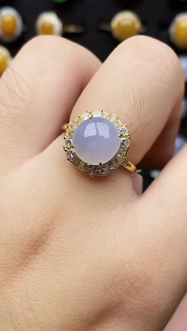 银S925镶嵌戒指翡翠9033