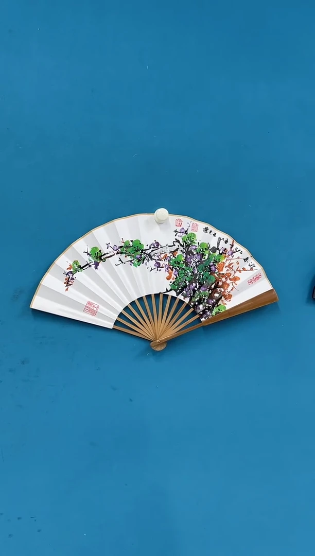 国画王夫怀-扇子-018 绿梅