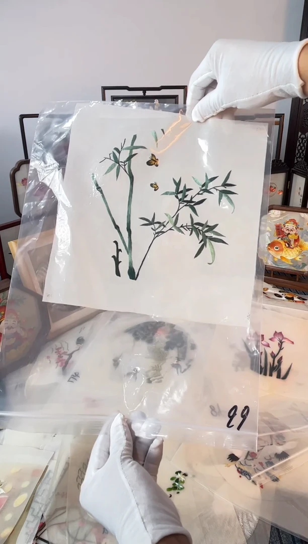 织绣纯手工苏绣双面绣绣布66
