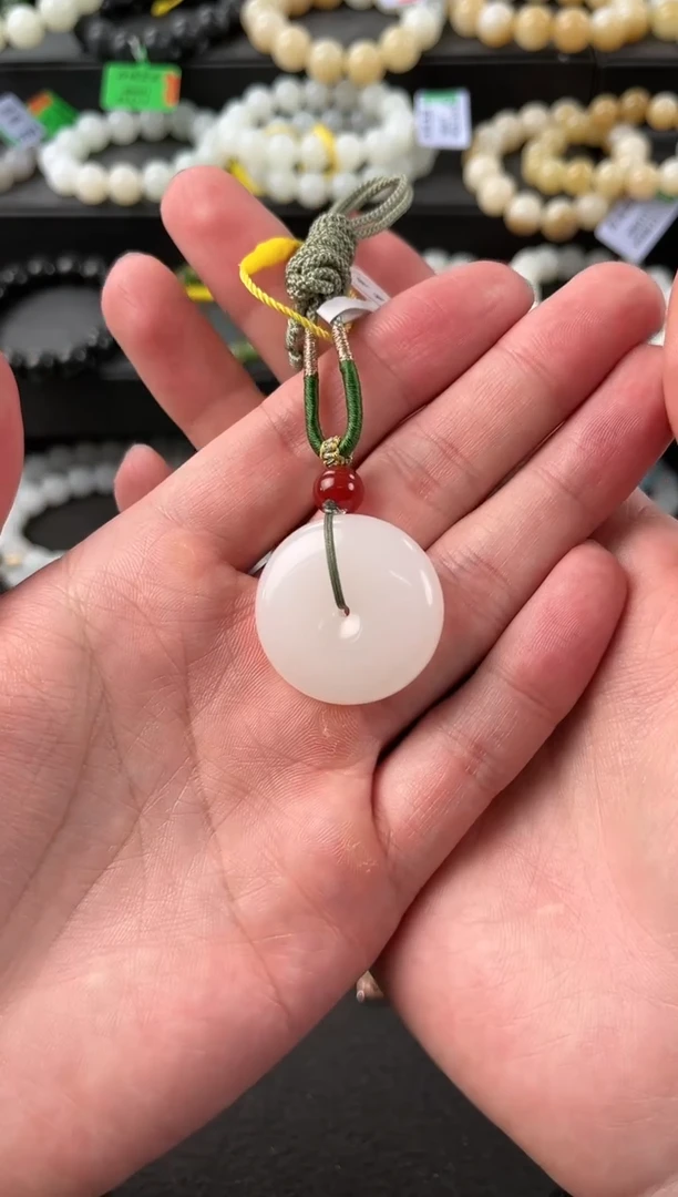 【闪购商品】和田玉平安扣未镶嵌且末天泰白玉平安扣微色差