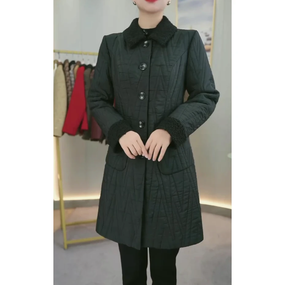 【外套】2371新款洋气妈妈秋冬外套气质时尚显瘦妈妈装