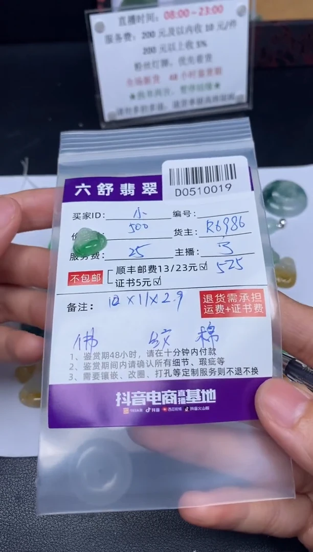 翡翠未镶嵌耳饰D0510019