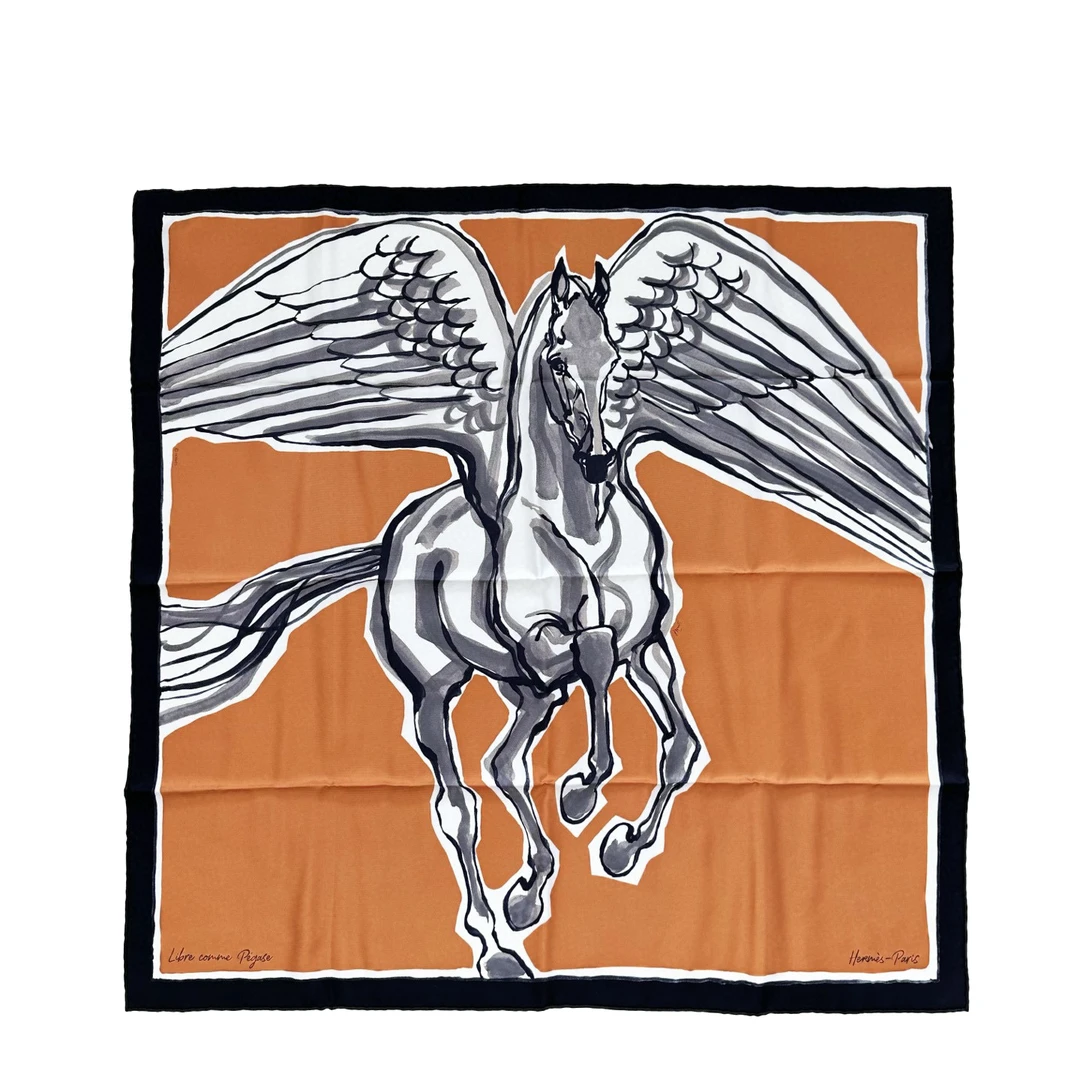 全新未使用 Hermes/爱马仕 爱马仕 女士双面新款自由飞马双面丝巾