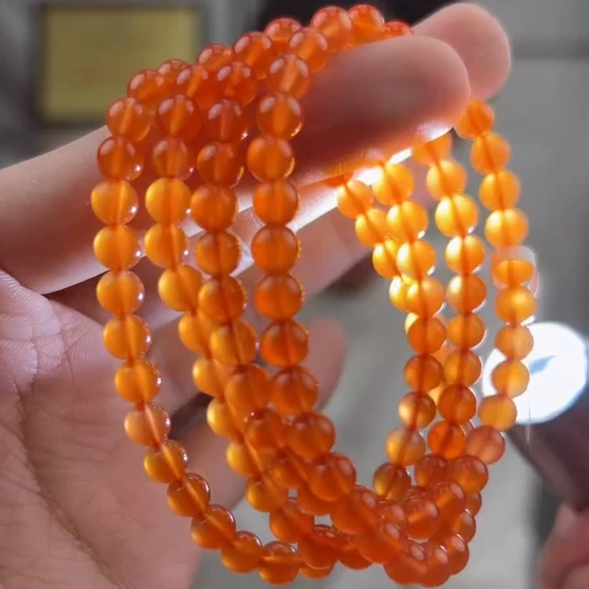 【送福珠宝】保山冰红老矿料《顶》(玉化）多圈5+mm@T06036@