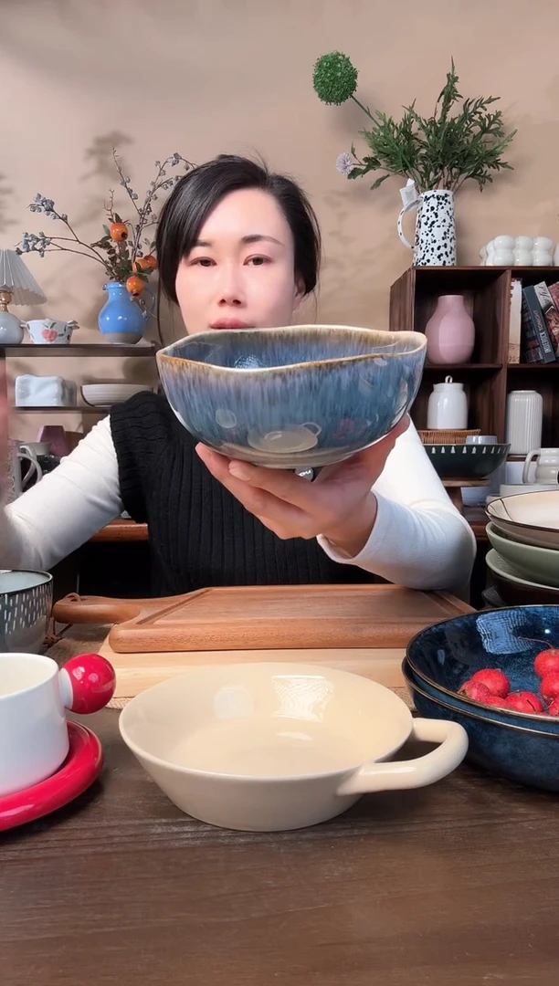 6英寸异形窑变碗微瑕