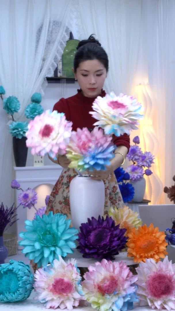 永生洋蓟冰激凌2头+浅彩虹【叶片有伤】7072