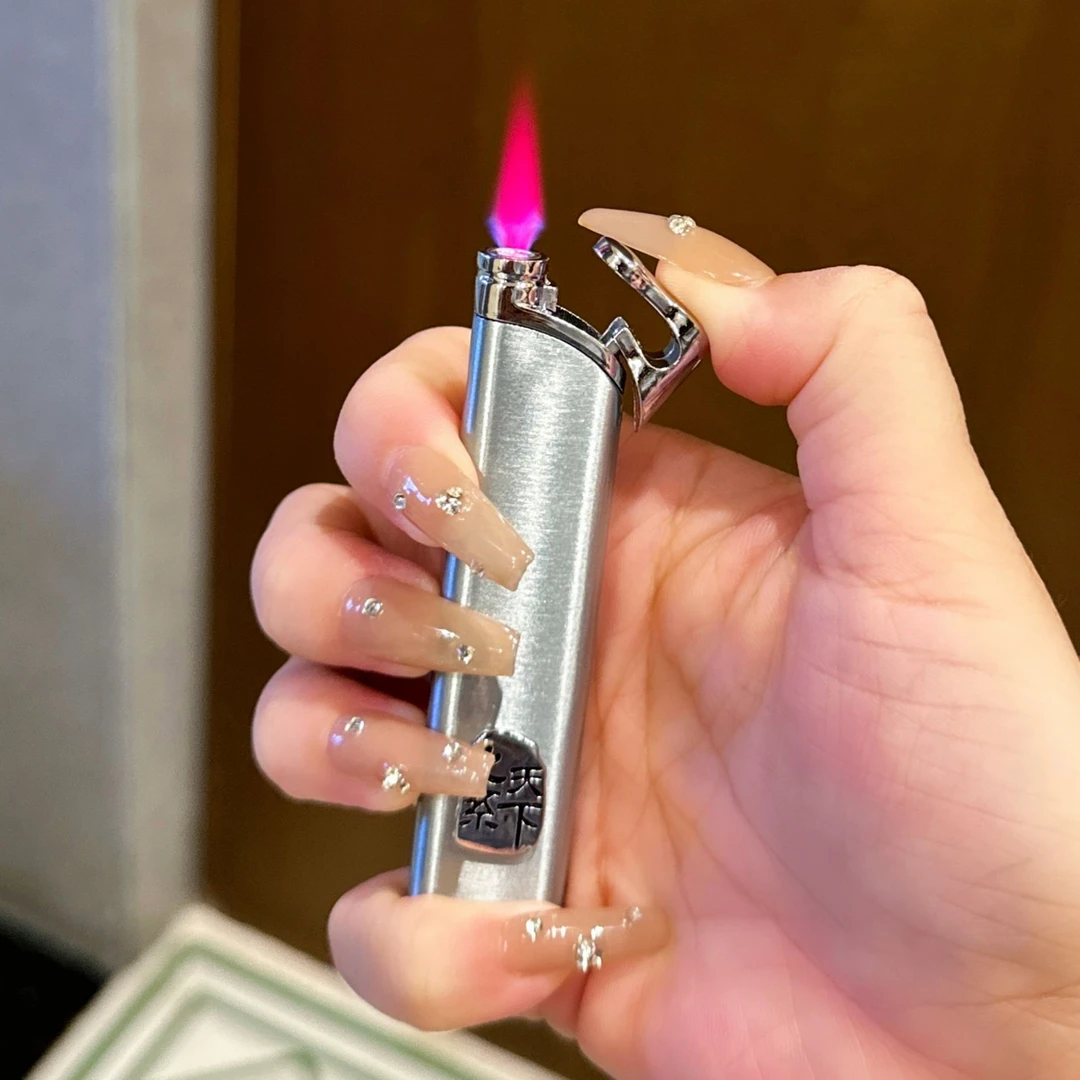 【心系天下】金属高档合金打火机男士礼物长条细条便携防风送男友