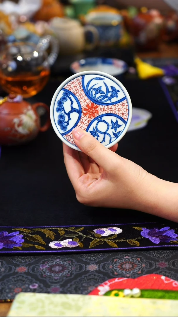 瓷片青花壶盖置*大碗茶的茶器