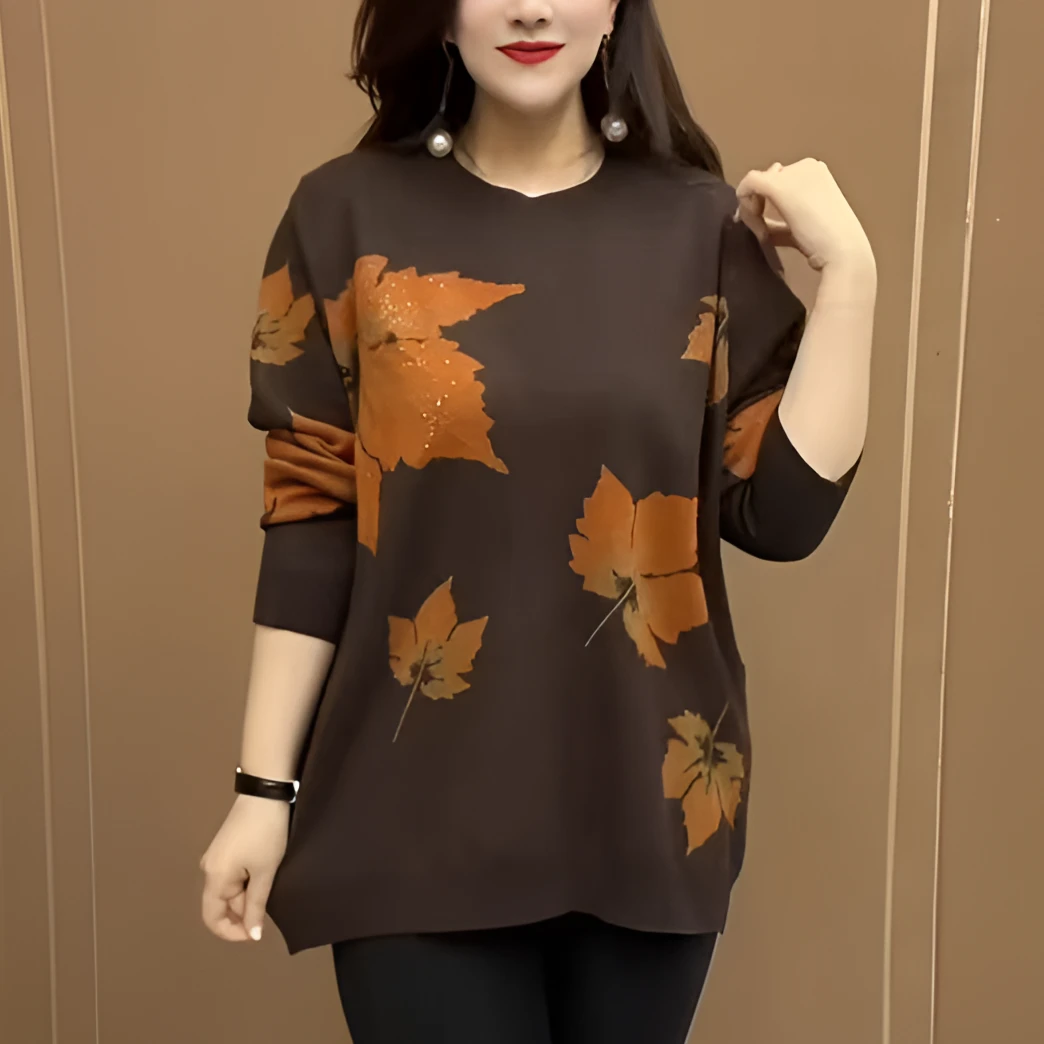 烫钻百搭春冬款加厚保暖女装针织衫2025新款中老年妈妈大码打底衫