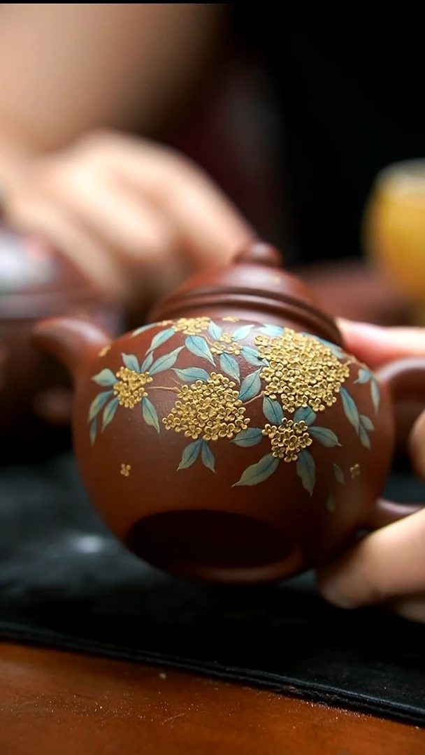 茶壶紫砂紫泥桂花掇球壶