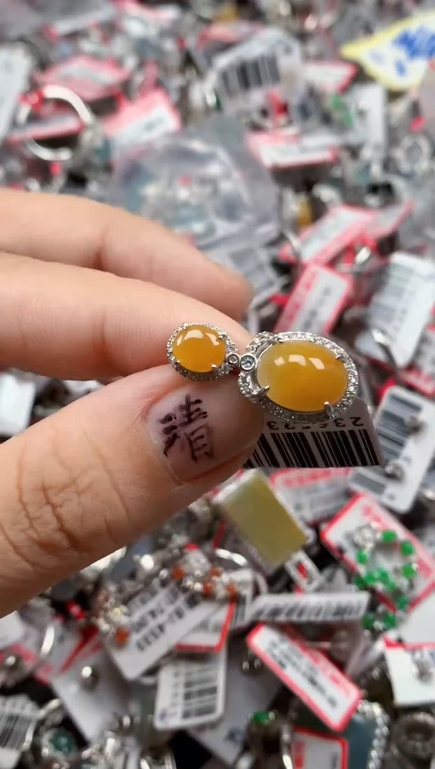 银S925镶嵌戒指翡翠天然A货缅甸翡翠