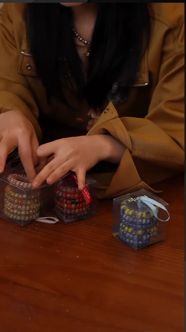 105彩色电话线发圈发绳高弹力 3盒