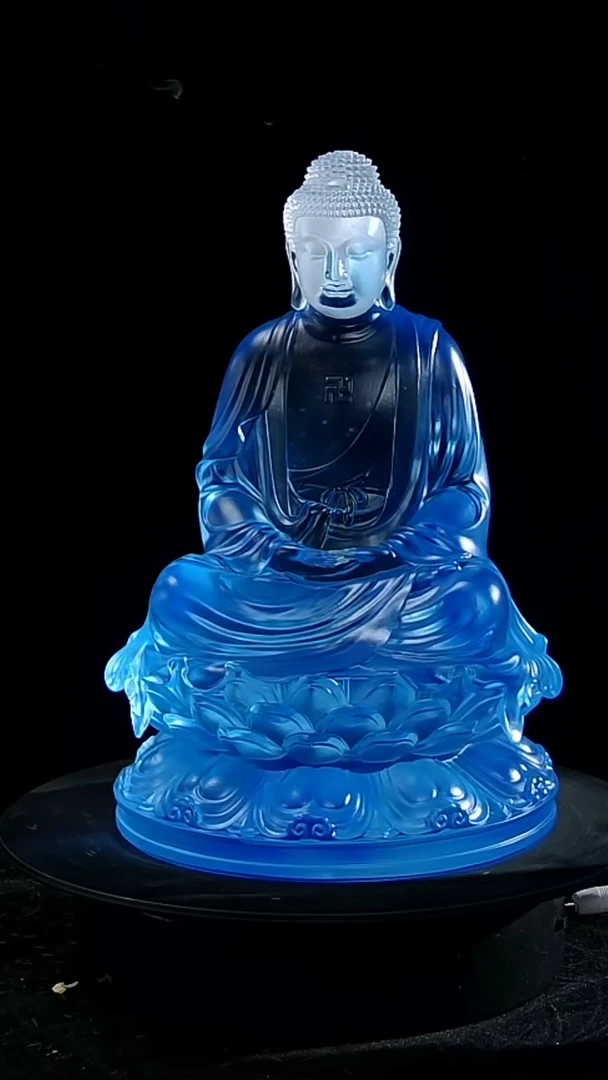 手工艺品琉璃三宝佛孤品20厘米