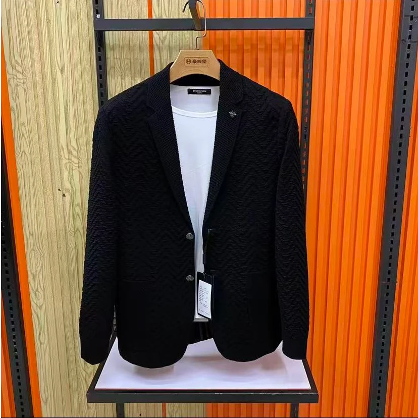 新款高品质男士休闲针织西服外套