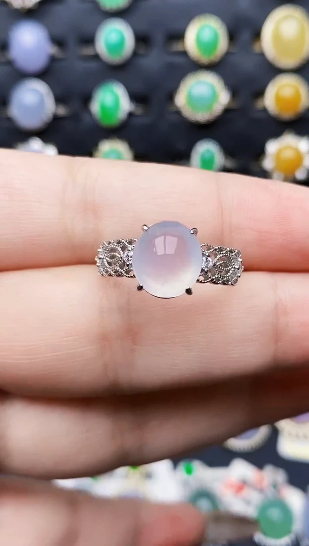 银S925镶嵌戒指翡翠0169