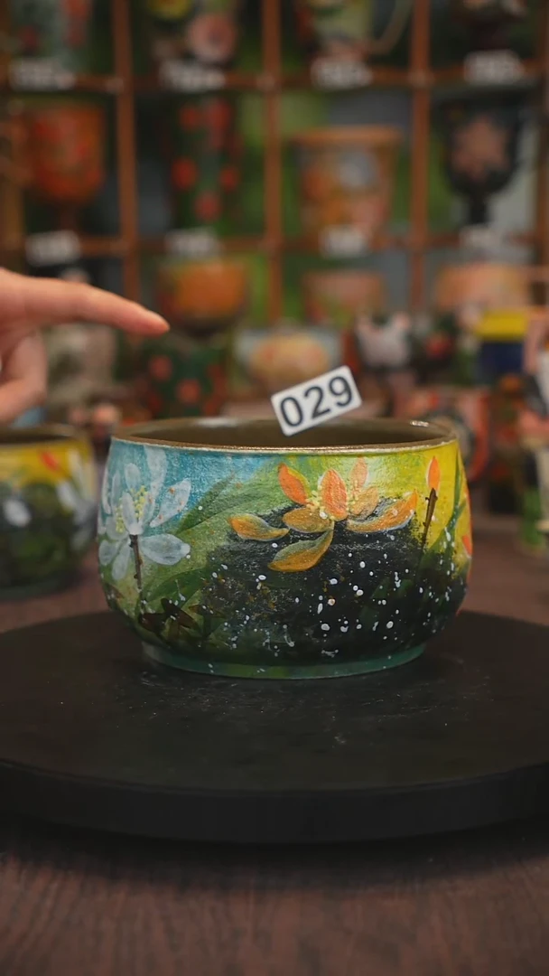 紫砂油画手绘釉下彩029