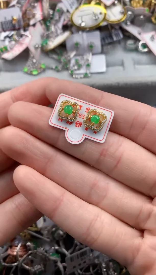 银S925镶嵌戒指翡翠333   10