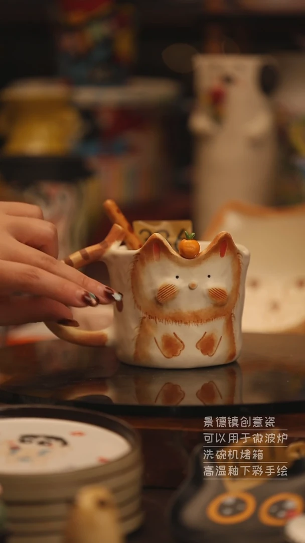 陶瓷景德镇可爱陶瓷釉下彩绘设计师款