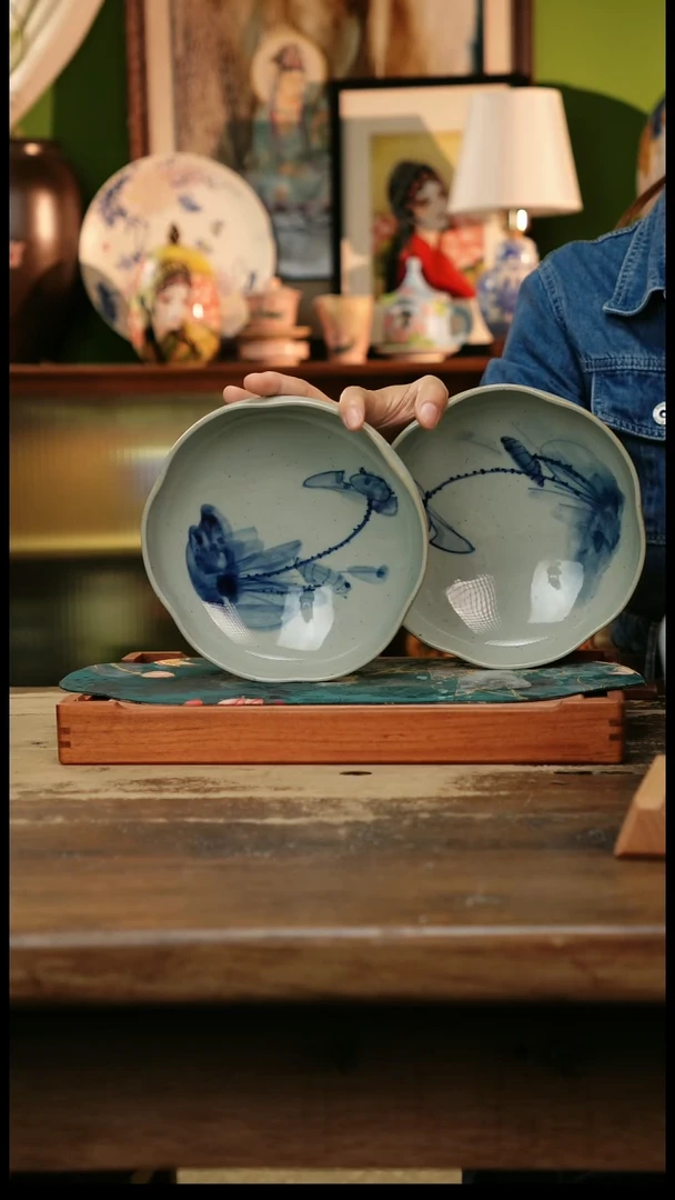 瓷片景德镇纯手工釉下彩精品茶具水杯