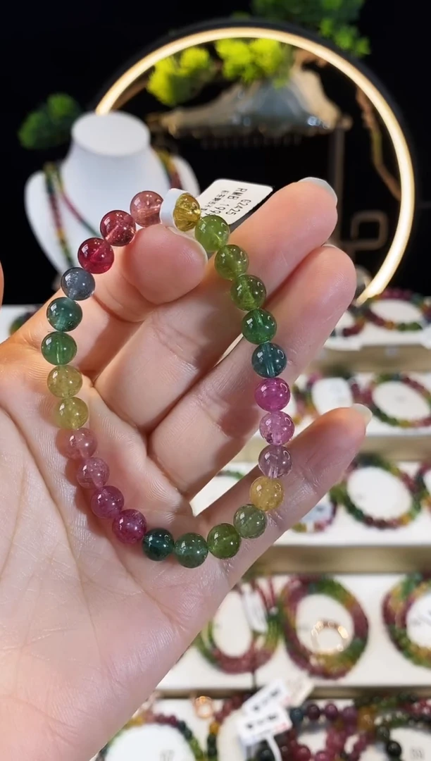 【闪购商品】碧玺手串未镶嵌G2425素圈颜色微差