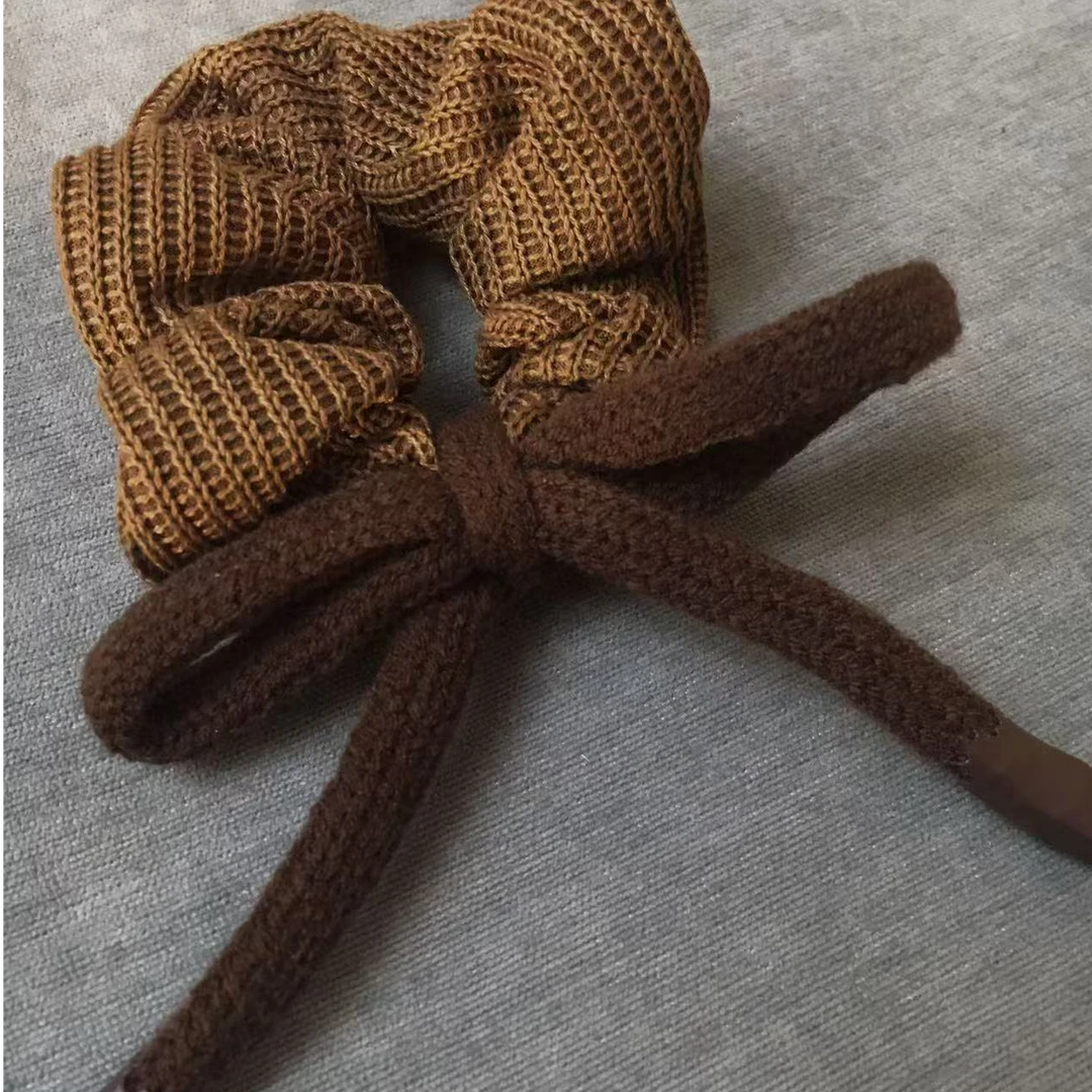 韩国时尚毛线气质蝴蝶结韩版大肠发圈