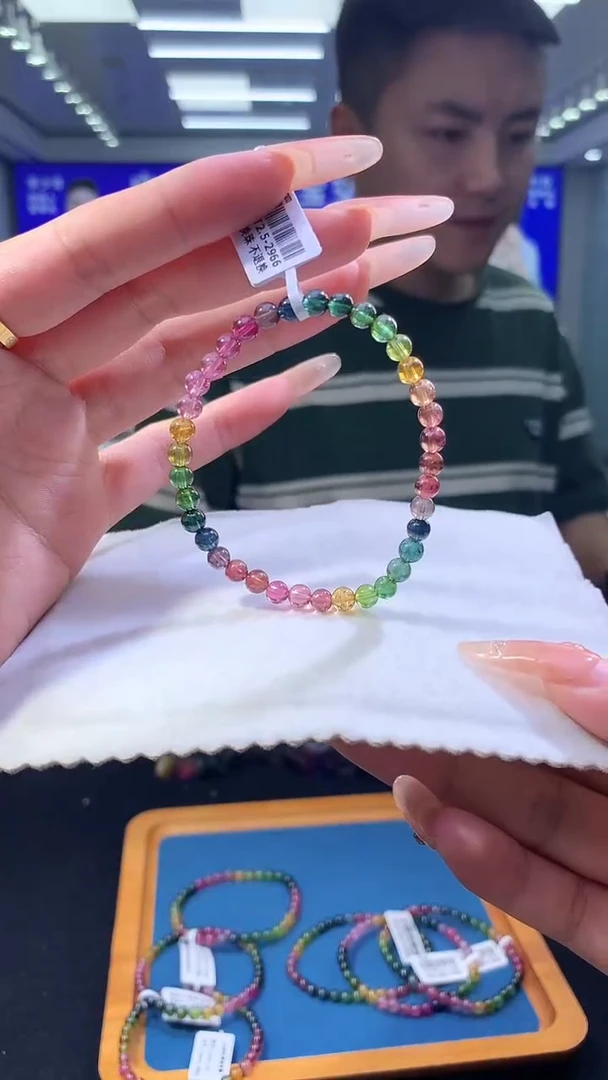 未镶嵌手链碧玺彩虹碧玺单圈  5x（多样性发一）