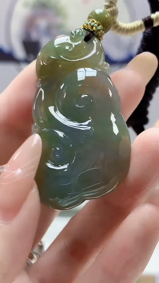 未镶嵌定制翡翠4898DD-毛货挂件147