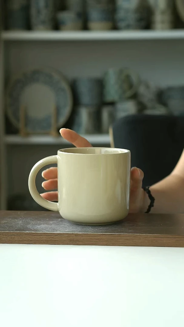 微瑕窑变奶茶马克杯400ml@7-7@