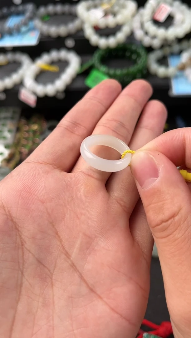 【闪购商品】和田玉戒圈未镶嵌青海白玉戒圈卡17.2微色差