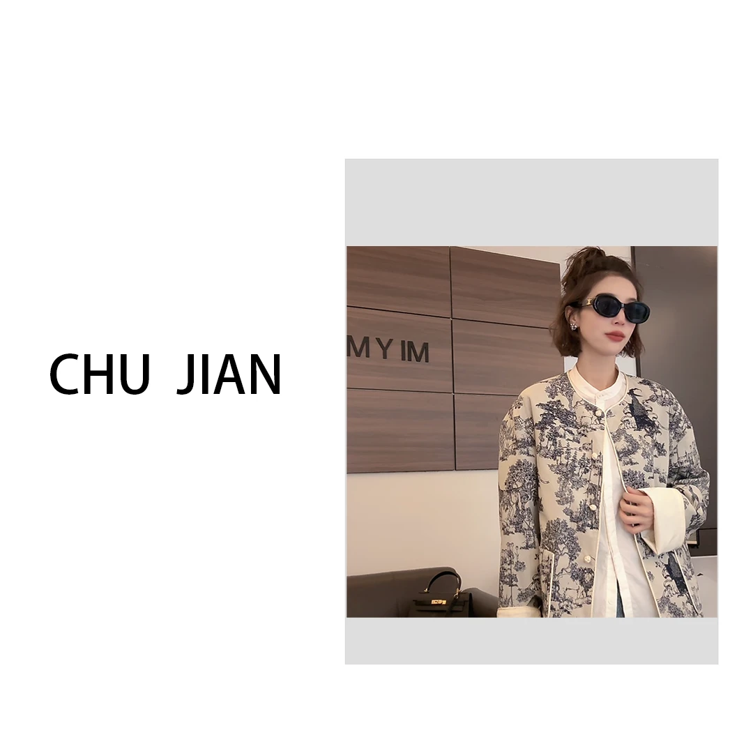 CHU  JIAN国风水墨画双面穿外套 2502-031