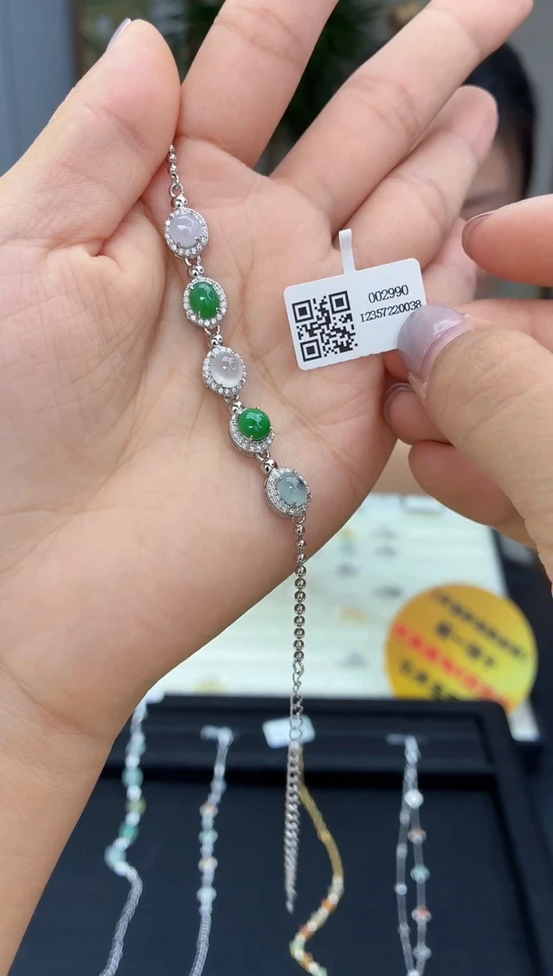 银S925镶嵌手链翡翠1111111111