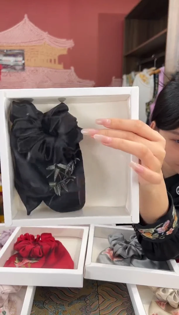 【闪购商品】刺绣苏绣桑蚕丝手工绣刺绣发圈