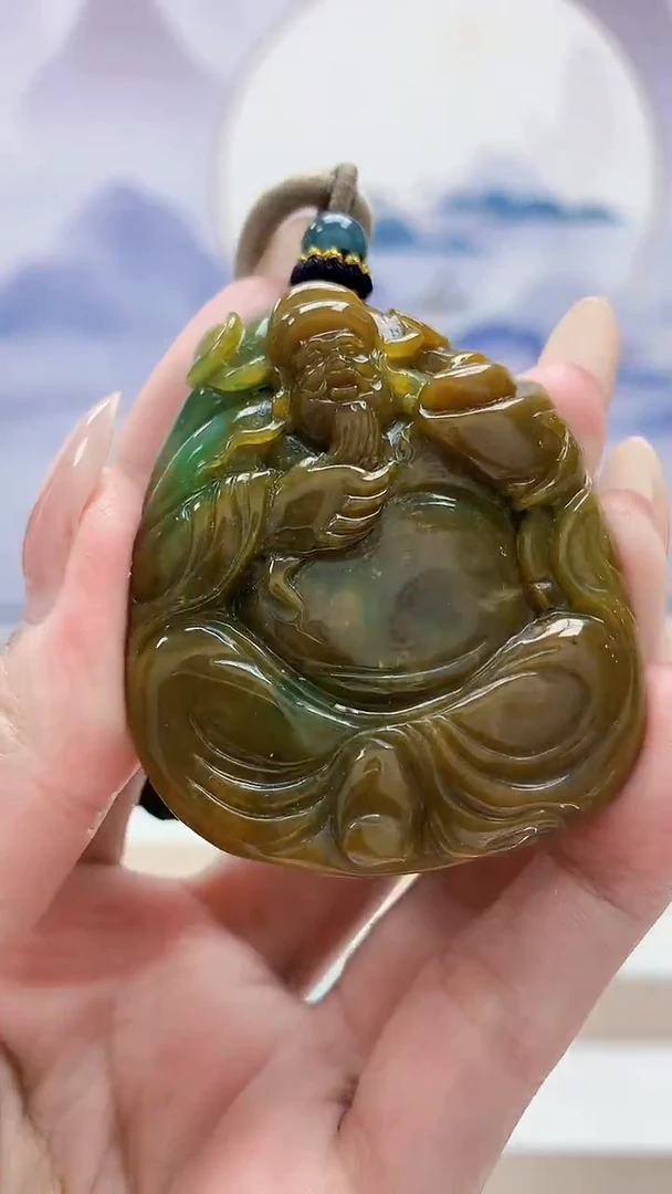 未镶嵌定制翡翠4917MM-毛货挂件133