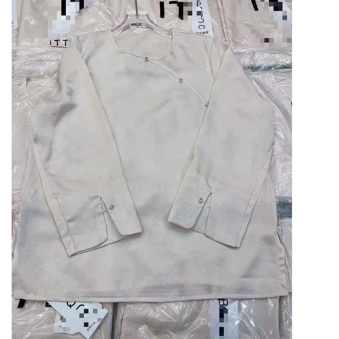 D12100新中式国风复古提花百搭款长袖衬衫