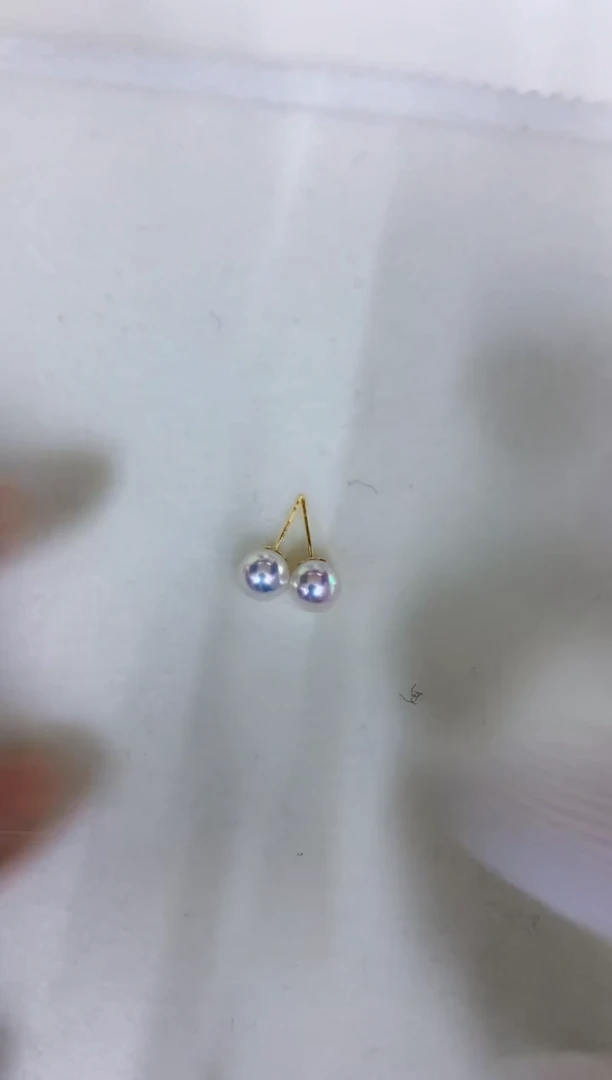 18K金镶嵌海水珍珠饰品6-7素钉定制