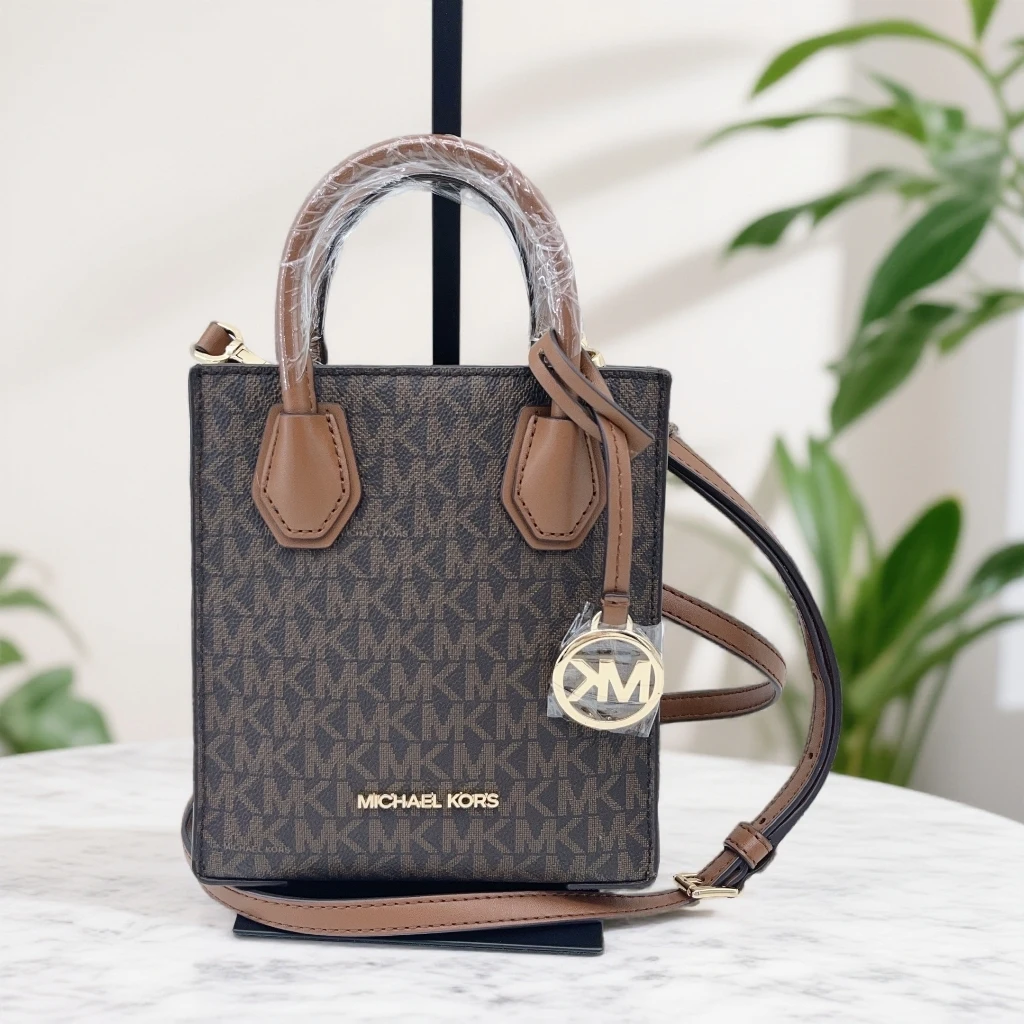 95新 MICHAEL KORS/迈克高仕 棕色拼老花 手拎斜挎包 1688 9460