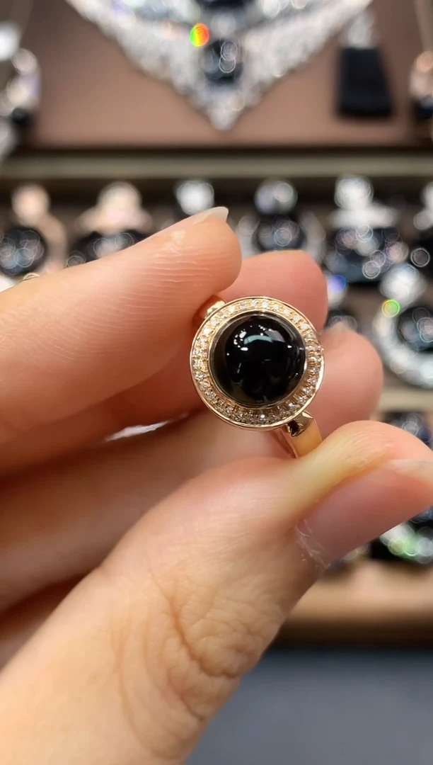 18K金镶嵌戒指翡翠C9