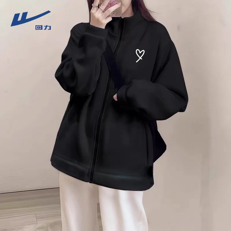 回力摇粒绒外套女装秋2025新款冬季防风保暖加绒冲锋衣抓绒内胆L