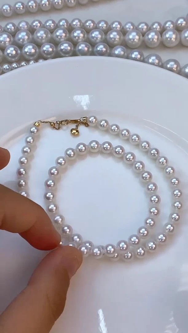 颈饰18K金镶嵌淡水珍珠6-7