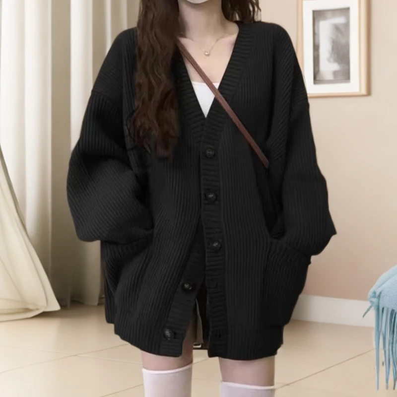 慵懒风开衫新款毛衣女秋冬体闲外套