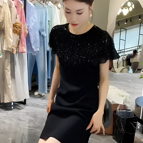 2025夏季连衣裙打底名媛气质洋气百搭连衣裙FJ50801