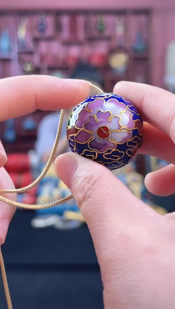 非遗 景泰蓝3.0单珠+蛇骨链 宝蓝