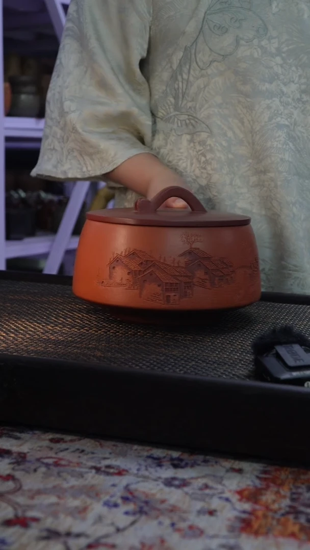 茶杯紫砂非遗茶器-粉浆江南茶罐