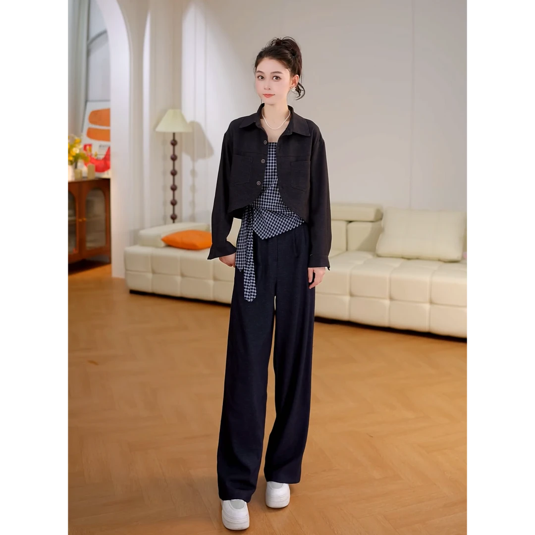 通勤时尚气质简约洋气秋季两件套