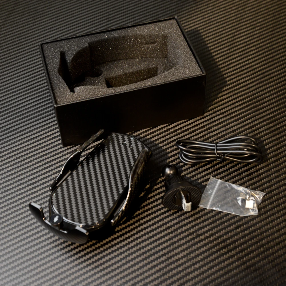 碳纤维车载手机支架出风口导航紧伸缩挂钩安静无异响带充电功能