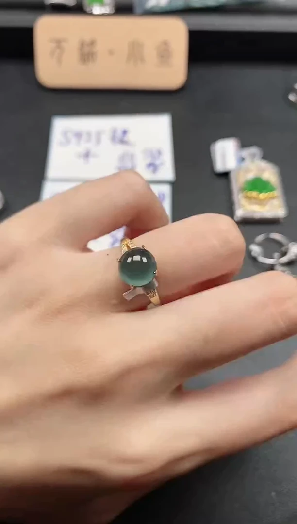 银S925镶嵌戒指翡翠51511